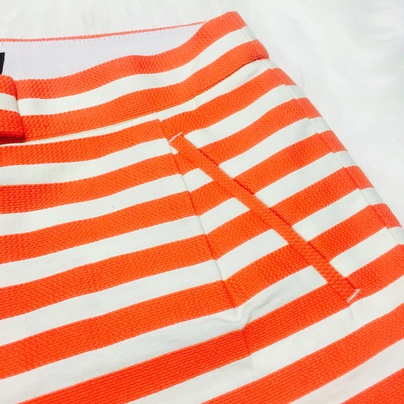 J Crew Orange and white Striped Shorts - Picture 3 of 6